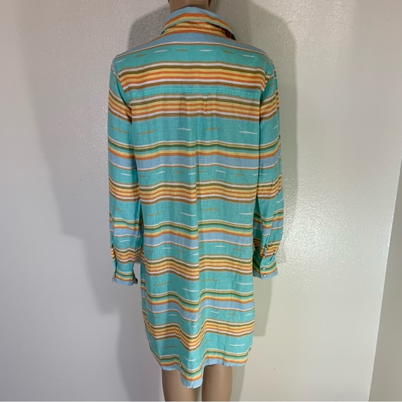 Ryan Michael Linen Striped Western Dress NWT L - Picture 4 of 6
